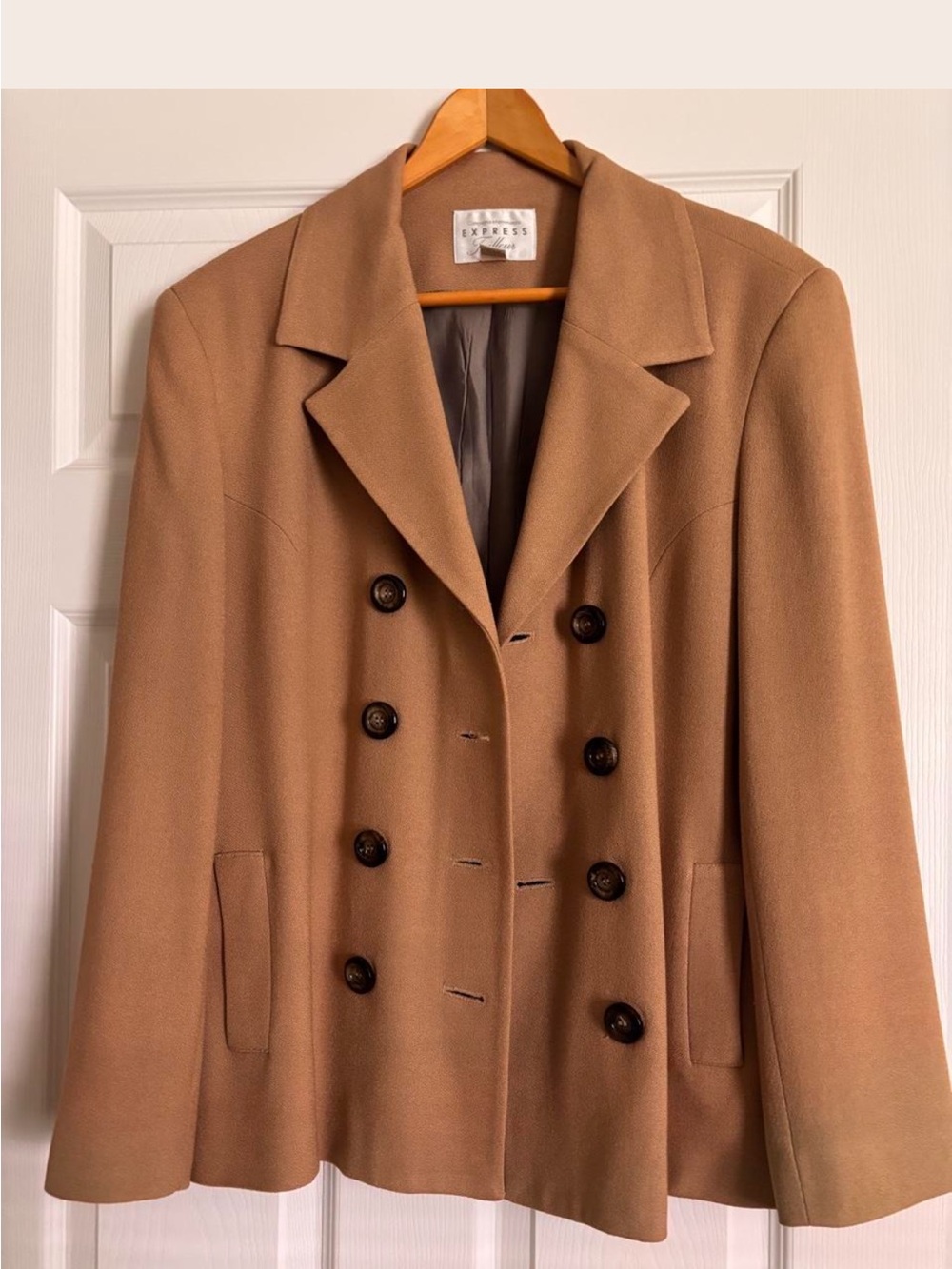 Vintage Express Tailleur Double-Breasted Blazer in Camel